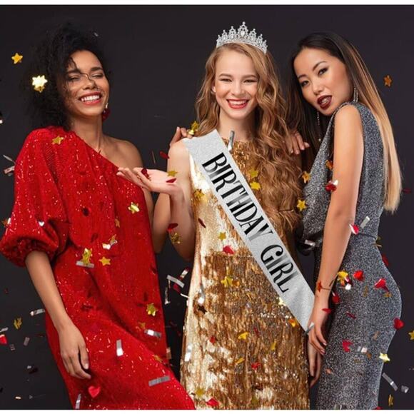 Birthday Girl Birthday Queen Sash & Rhinestone Tiara Set Tiara For Woman Girl - Picture 5 of 6